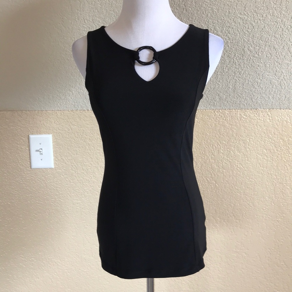 New, WHBM, Black Sleeveless Keyhole Top!